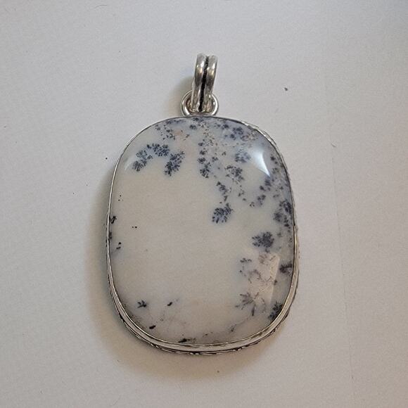 Necklace Pendants Dendritic Opal Handmade Jewelry Sterling Silver Bezel Setting - Picture 3 of 10